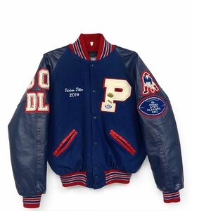 Neff Varsity Letterman Jacket XL Navy Football Patches